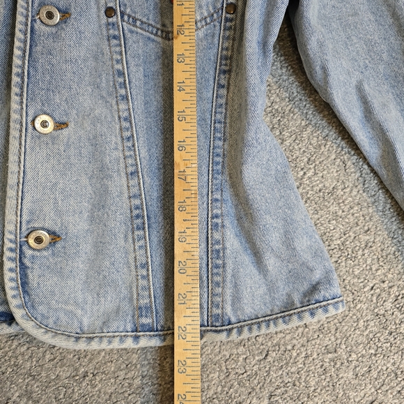 Brand Caroche Vintage Retro Denim Cinched Waist Jacket Countryside Chic - Picture 5 of 8